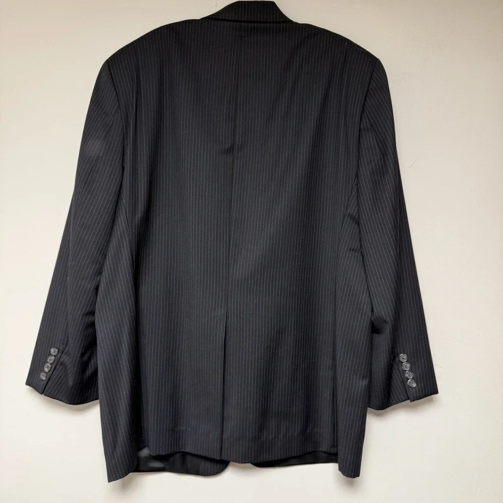 LAUREN RALPH LAUREN Blazer Men's Size 44R Navy Blue Plaid Wool Preppy‎ Tradition